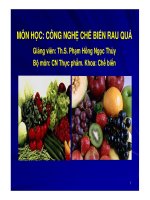 công nghệ chế biến RAU QUẢ_PHẠM HỒNG NGỌC THÙY
