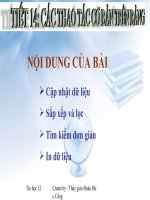 Tiết 14: Các thao tác cơ sở trên bảng