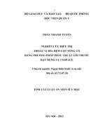 tóm tắt luận án tiến sĩ nghiên cứu điều trị thoát vị đĩa đệm cột sống cổ bằng phẫu thuật lối trước đặt dụng cụ cespace
