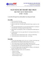 Ngân hàng đề thi hết học phần môn Quản trị bán hàng