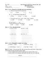 KHẢO SÁT TOÁN 5 CUỐI KỲ 1 2009-2010