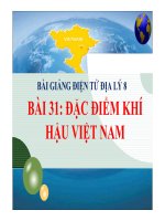 Bài giảng địa lý 8- Đặc điểm khí hậu Việt Nam