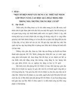 SKKN MỘT SỐ  BIỆN PHÁP XÂY DỰNG CÁC THIẾT KẾ NHẰM GÓP PHẦN NÂNG CAO HIỆU QUẢ HOẠT ĐỘNG ĐỘI TRONG NHÀ TRƯỜNG TRUNG HỌC CƠ SỞ