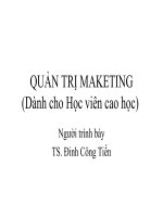 Bài giảng Quản trị marketing - TS. Đinh Công Tiến