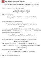 MỘT SỐ BÀI TOÁN VỀ BẤT DẲNG THỨC VÀ CỰC TRỊ