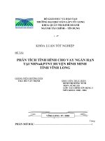 PHÂN TÍCH TÌNH HÌNH CHO VAY NGẮN HẠN TẠI NHNo&PTNT HUYỆN BÌNH MINH