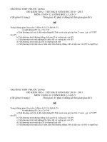 Đề đáp án KT 1 tiết HH_12 Lần 5 kì II