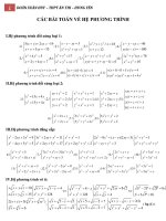 MỘT SỐ BÀI TOÁN VỀ HỆ PHƯƠNG TRÌNH ĐẠI SỐ