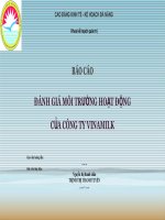 Báo cáo môi trường hoạt động công ty vinamilk
