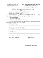 Mẫu biên bản xét kỷ luật HS