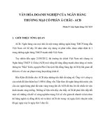 VĂN HÓA DOANH NGHIỆP CỦA NGÂN HÀNG THƯƠNG MẠI CỔ PHẦN Á CHÂU- ACB