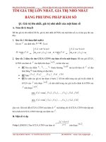 Chuyên đề Tìm giá trị lớn nhất, nhỏ nhất bằng khảo sát hàm số