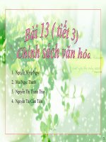 bài 13 tiết 3 chính sách văn hóa