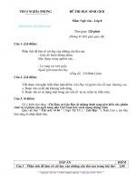 Đề thi Học sinh giỏi Ngữ văn 8 và Đáp án thi làn II (HK2)