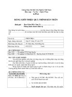 BẢNG GIỚI THIỆU QUÁ TRÌNH BẢN THÂN