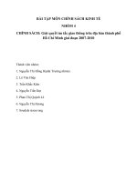 Giải quyết ùn tắc giao thông trên địa bàn thành phố Hồ Chí Minh giai đoạn 2007-2010