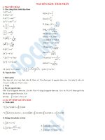 NGUYÊN HÀM- TÍCH PHÂN ÔN THI ĐẠI HỌC