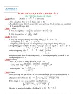 ĐỀ THI THỬ ĐẠI HỌC KHỐI A THPT TÂN KỲ I - LẦN THỨ NHẤT 2010 - 2011