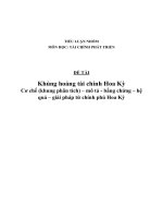 tiểu luận khủng hoảng tài chính hoa kỳ  cơ chế (khung phân tích)  mô tả  bằng chứng  hệ quả   giải pháp từ chính phủ hoa kỳ