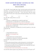 TUYỂN TẬP ĐỀ THI ĐẠI HỌC CAO ĐẲNG CÁC NĂM PHẦN SÓNG ÁNH SÁNG