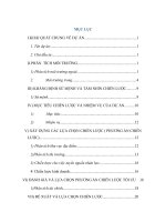 XÂY DỰNG CÁC LỰA CHỌN CHIẾN LƯỢC ( PHƯƠNG ÁN CHIẾN LƯỢC khi lập kế hoạch mở quán cà phê