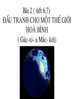 TIET 6. BAI 2: DAU TRANH CHO MOT THE GIOI HOA BINH