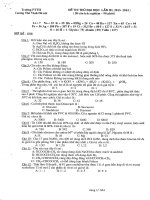 Đề thi thử đại học môn Hóa lần 3 năm 2014 trường THPT Lương Thế Vinh, Hà Nội Đề thi thử đại học môn Hóa có đáp án