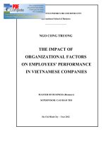 THE IMPACT OF ORGANIZATIONAL FACTORS ON EMPLOYEES’ PERFORMANCE IN VIETNAMESE COMPANIES