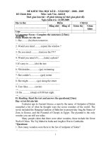 Đề thi HKII môn Anh Văn  khối 8