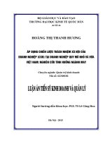 Áp dụng chiến lược trách nhiệm xã hội của doanh nghiệp (CSR) tại doanh nghiệp nhỏ và vừa Việt Nam: Nghiên cứu tình huống ngành may