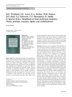 Sổ tay hóa học phân tích thực phẩm   nước, protein, lipid, carbonhydrat