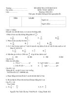 đề kiểm tra toán lớp 4 cuối HK II