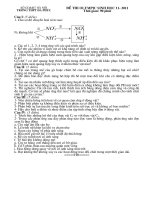 Đề thi Olympic Sinh lớp 11 năm 2010-2011