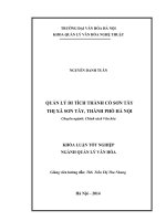 Quản lý di tích thành cổ Sơn Tây - Thị xã Sơn Tây, thành phố Hà Nội