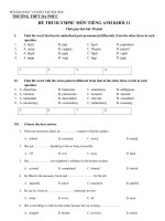 Đề thi Olympic Anh lớp 11 năm 2010-2011