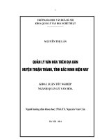 Quản lý văn hóa trên địa bàn huyện Thuận Thành - Bắc Ninh hiện nay