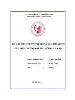 tóm tắt Bộ máy tra cứu tin tại Trung tâm Thông tin – Thư viện Trường Đại học Sư phạm Hà Nội