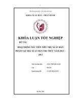 Hoạt động xúc tiến tiêu thụ xuất bản phẩm tại Nhà xuất bản Tri Thức năm 2012-2013