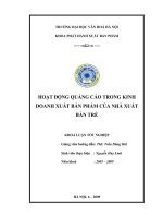 Hoạt động quảng cáo trong kinh doanh xuất bản phẩm của Nhà xuất bản Trẻ