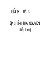 ĐỊA LÍ TỈNH THÁI NGUYÊN TIẾT 3