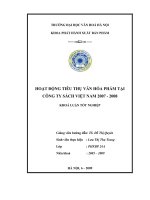 Hoạt động tiêu thụ văn hóa phẩm tại Công ty sách Việt Nam 2007 - 2008