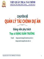Chuyên đề quản lý tài chính dự án