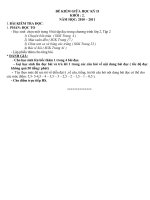 Đề thi giữa kì 2 Toán và Tiếng việt năm học 2010-2011