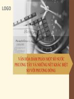 SLIDE đàm phán và ký kết hợp đồng kinh tế kinh doanh quốc tế Chương 5 - Phần 2 So sánh Văn hóa Phương đông và Phương tây