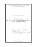 SKKN MỘT SỐ BIỆN PHÁP GIÚP HỌC SINH LỚP 3 LÀM TỐT  CÁC BÀI TẬP GIẢI TOÁN CÓ LỜI VĂN VỚI HAI PHÉP TÍNH