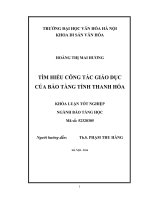 Tìm hiểu Công tác giáo dục của Bảo tàng tỉnh Thanh Hóa