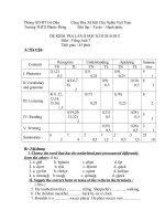 Kiểm tra lần 2 HK II Tiếng Anh 7 2011