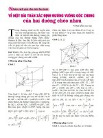 4 cách giải cho bài toán xác định đường vuông chung của hai đường chéo nhau