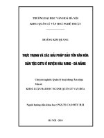 Thực trạng và các giải pháp bảo tồn văn hoá dân tộc Cơtu ở huyện Hoà Vang - Đà Nẵng