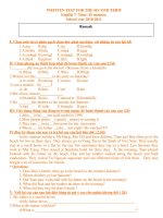 ĐỀ THI HKII ANH 7 THAM KHẢO 2011